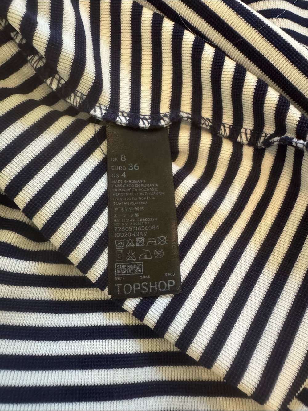 TopShop Striped Navy & White Cutout Dress - Picture 4 of 4